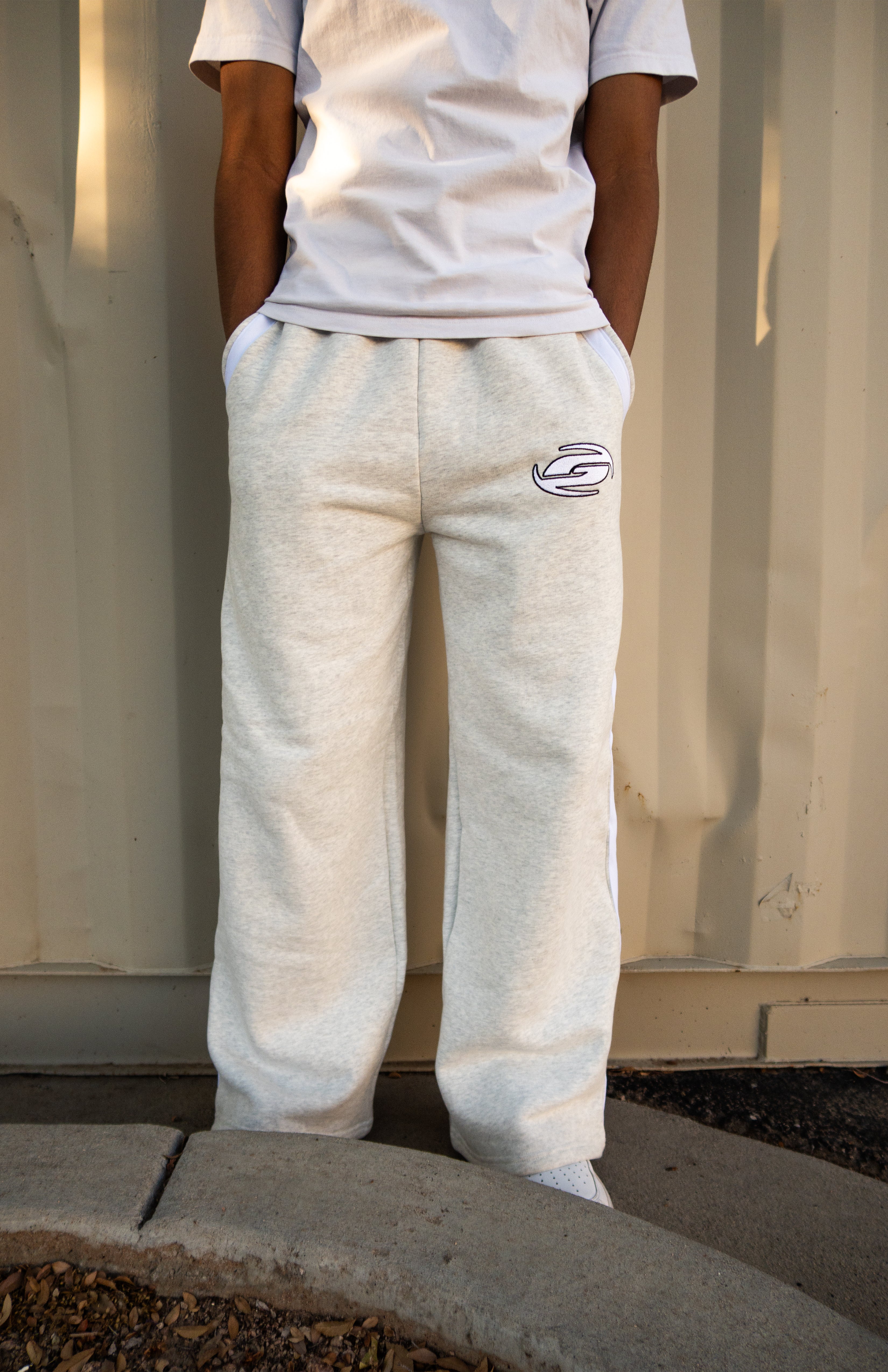 SPITE 'HEATHER GRAY WIDE LEG SWEATS'